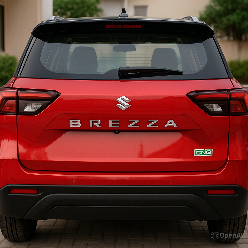 Maruti Brezza CNG 2025 rear image with logo