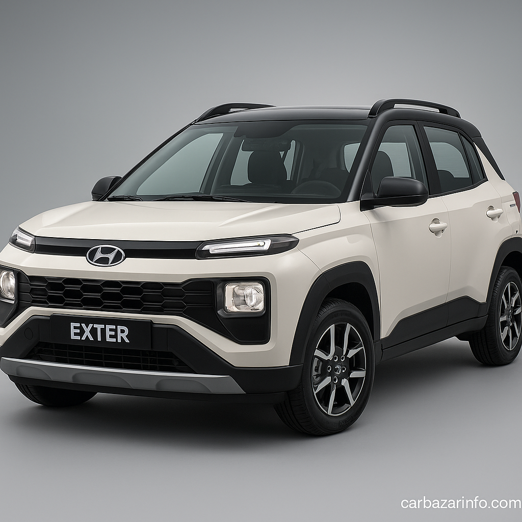 Hyundai Exter front 3 quarter view showing strong body design and safety build