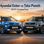 Hyundai Exter vs Tata Punch 2025 front comparison image, micro SUV price mileage safety comparison India